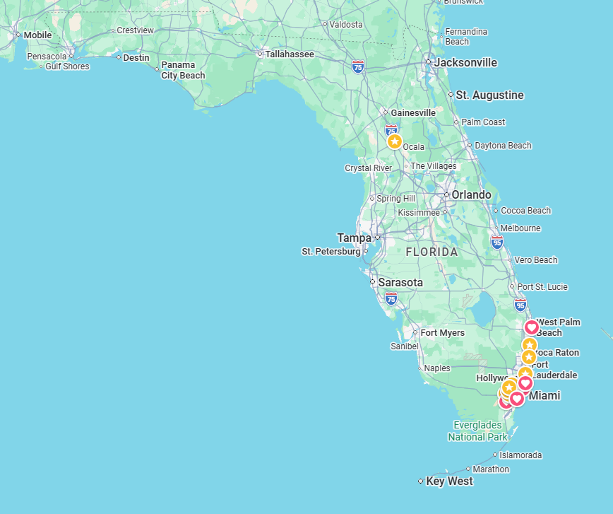 florida map Business Internet providers in the state of Florida